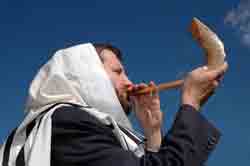 We blow the Shofer at the end of the Yom Kipper service